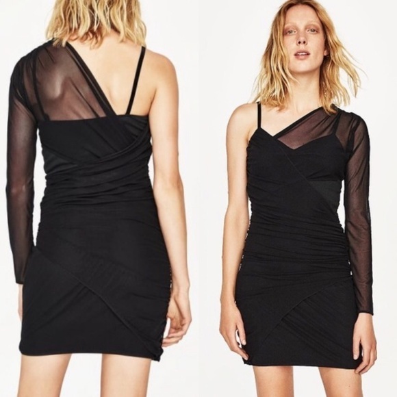 Zara Dresses & Skirts - NWT Zara one Shoulder mesh dress